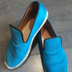 Céline blue pony-hair flats